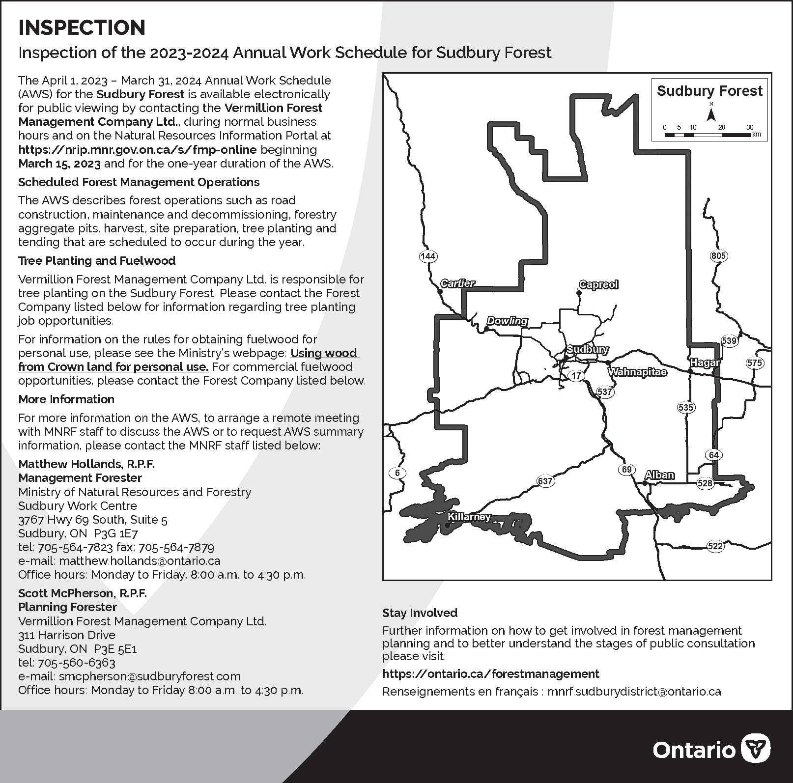 Forestry Inspection Notices 2023 2024 AWS   4 Sudbury Q82 NES 500 FIN 